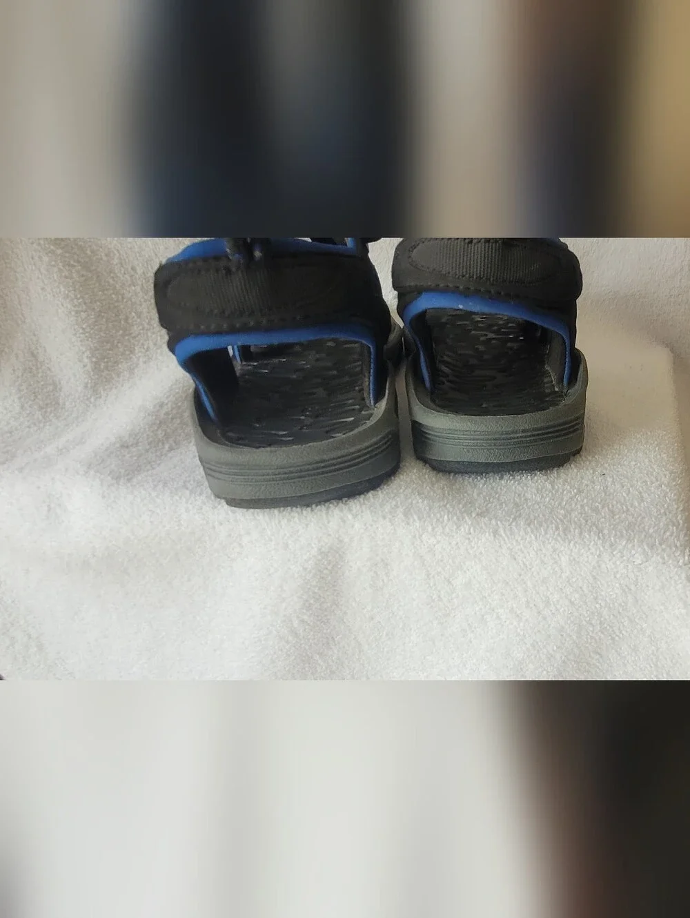 Men's Active Sport Design Sandals Black/Blue Adjustable Velco S 8 (bin 2)